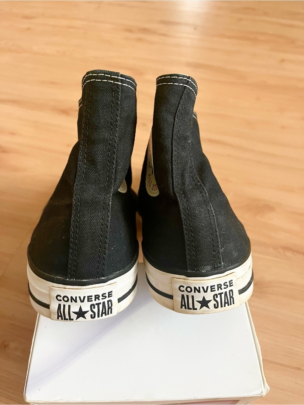 Converse Black High Top Sneakers with White Accents Women’s 10.0 US - Picture 7 of 8